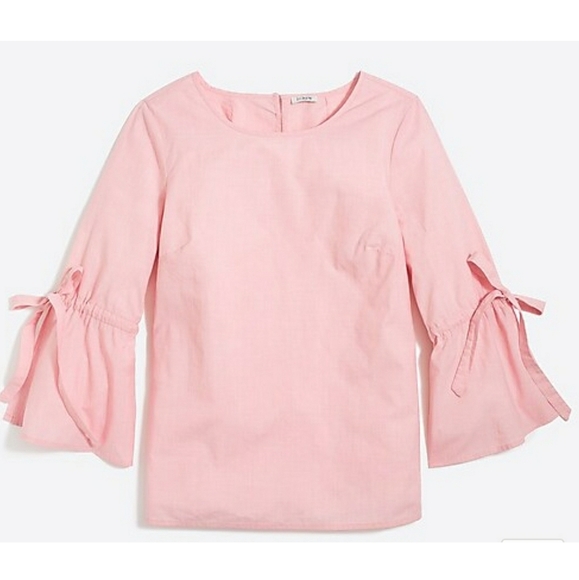 J. Crew Tops - J.Crew Bow Sleeves Pink Top Medium